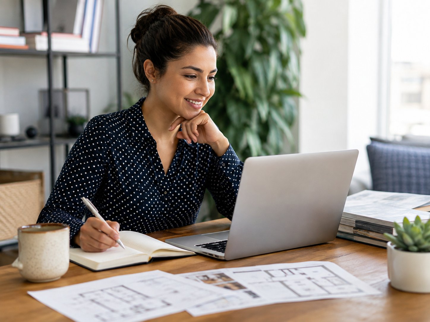 Future participant completing online career training at home